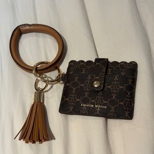 Nanette Lepore Black and Brown Keychain Wallet